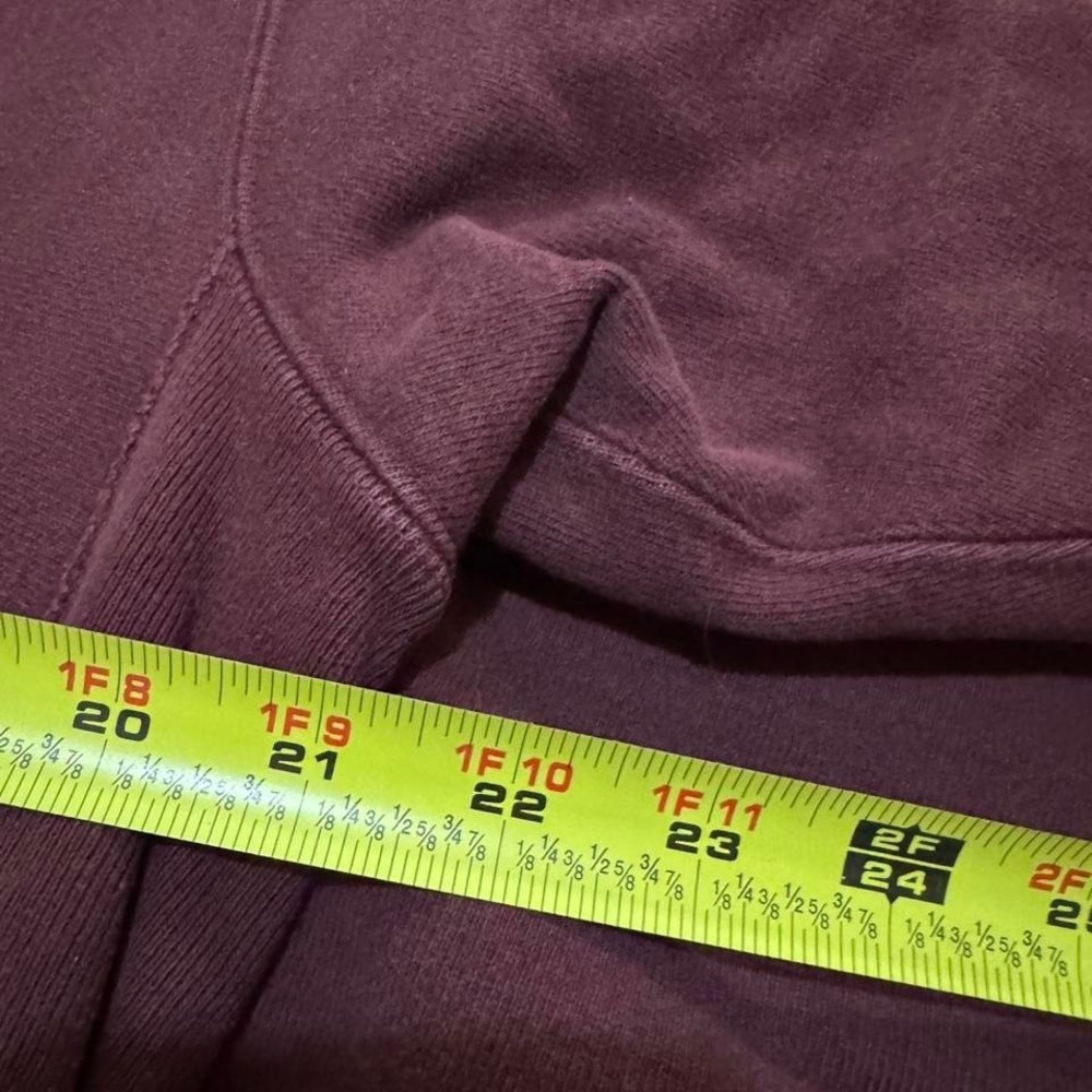 Vintage Champion Reverse Weave‎ Sweatshirt 90s Burgundy Striped Spellout Size XL - Picture 6 of 7